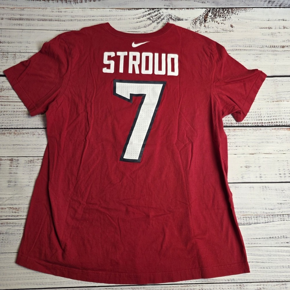 Nike Tee CJ Stroud #7 Houston Texans Short Sleeve T-Shirt Mens XL Red Cotton